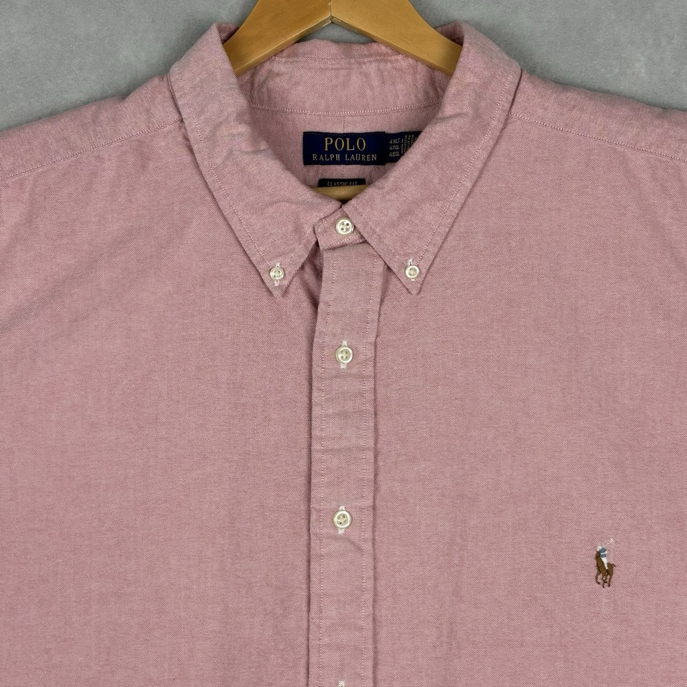Polo Ralph Lauren Oxford Shirt Men’s 4XLT Pink Flesh Pony Short Sleeve OCBD